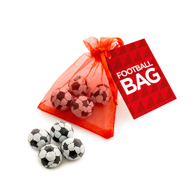 Picture of ORGANZA BAG - CHOCOLATE FOOTBALLS.
