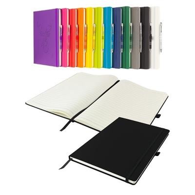 Picture of DUNN A4 PU SOFT FEEL LINED NOTEBOOK in Black