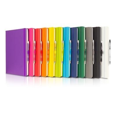 Picture of FULL COLOUR PRINTED DUNN A4 PU SOFT FEEL LINED NOTE BOOK 196 PAGES in Black