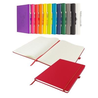 Picture of DUNN A4 PU SOFT FEEL LINED NOTEBOOK in Red