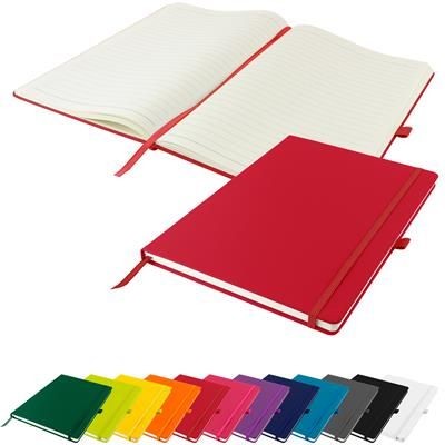 Picture of FULL COLOUR PRINTED DUNN A4 PU SOFT FEEL LINED NOTE BOOK 196 PAGES in RED.