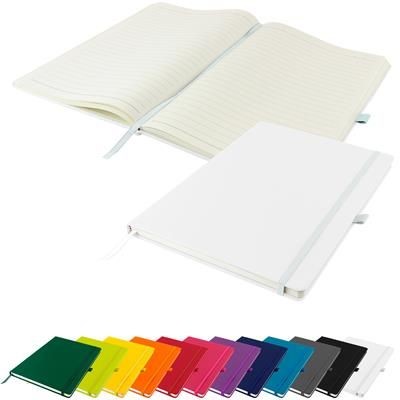 Picture of FULL COLOUR PRINTED DUNN A4 PU SOFT FEEL LINED NOTE BOOK 196 PAGES in White