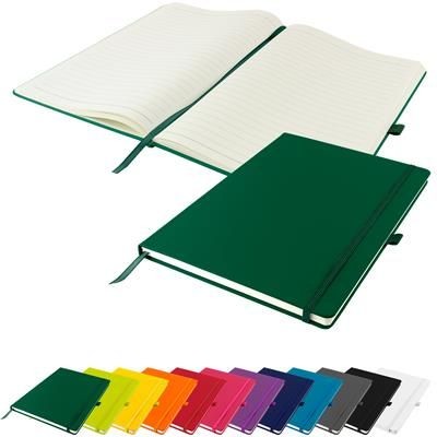 Picture of FULL COLOUR PRINTED DUNN A4 PU SOFT FEEL LINED NOTE BOOK 196 PAGES in Green.