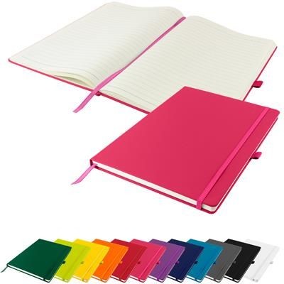 Picture of FULL COLOUR PRINTED DUNN A4 PU SOFT FEEL LINED NOTE BOOK 196 PAGES in Pink