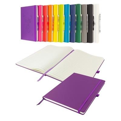 Picture of DUNN A4 PU SOFT FEEL LINED NOTEBOOK in Purple