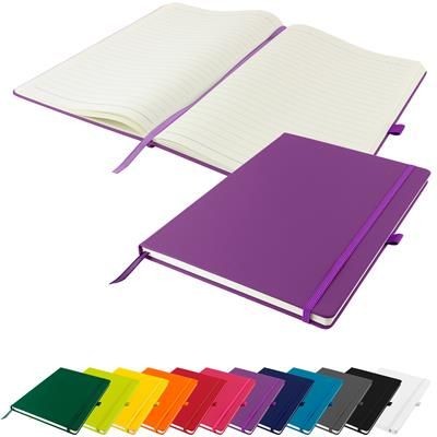 Picture of FULL COLOUR PRINTED DUNN A4 PU SOFT FEEL LINED NOTE BOOK 196 PAGES in Purple