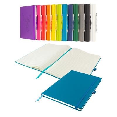 Picture of DUNN A4 PU SOFT FEEL LINED NOTEBOOK in Teal