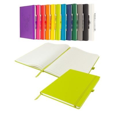 Picture of DUNN A4 PU SOFT FEEL LINED NOTEBOOK in Lime