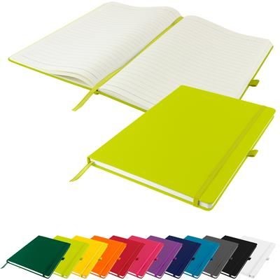 Picture of DEBOSSED DUNN A4 PU SOFT FEEL LINED NOTE BOOK 196 PAGES in Lime