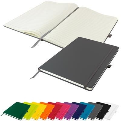 Picture of DUNN A4 PU SOFT FEEL LINED NOTE BOOK 196 PAGES in GREY.