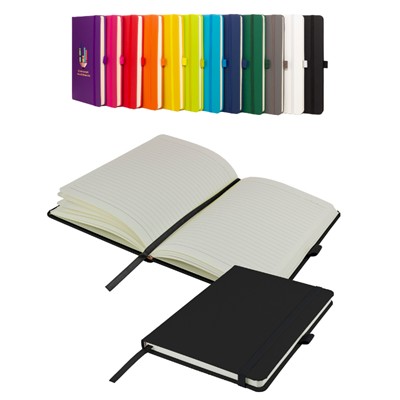 Picture of DIMES A5 LINED SOFT TOUCH PU NOTEBOOK in Black