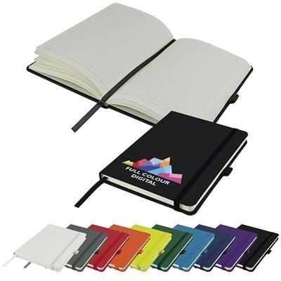 Picture of FULL COLOUR PRINTED DIMES A5 SOFT FEEL PU NOTE BOOK 196 PAGES in Black.