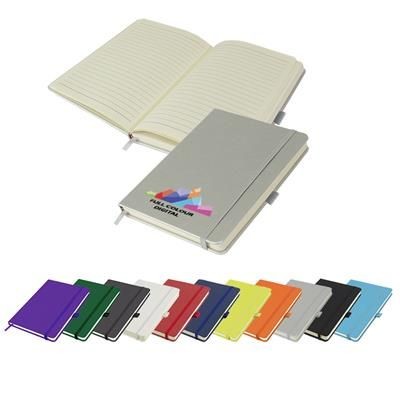 Picture of FULL COLOUR PRINTED DIMES A5 LINED SOFT TOUCH PU NOTE BOOK 196 PAGES in Silver