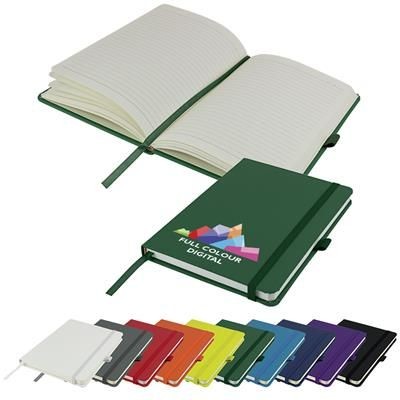 Picture of FULL COLOUR PRINTED DIMES A5 LINED SOFT TOUCH PU NOTE BOOK 196 PAGES in Green.