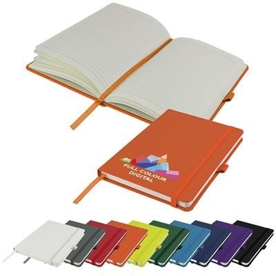 Picture of FULL COLOUR PRINTED DIMES A5 LINED SOFT TOUCH PU NOTE BOOK 196 PAGES in Orange