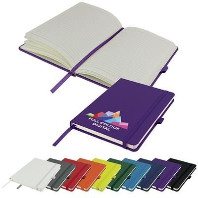 Picture of FULL COLOUR PRINTED DIMES A5 LINED SOFT TOUCH PU NOTE BOOK 196 PAGES in Purple