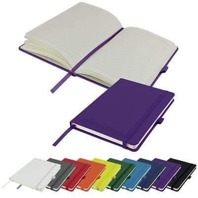 Picture of DEBOSSED DIMES A5 LINED SOFT TOUCH PU NOTE BOOK 196 PAGES in Purple.