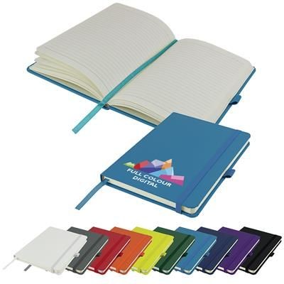 Picture of FULL COLOUR PRINTED DIMES A5 LINED SOFT TOUCH PU NOTE BOOK 196 PAGES in Teal.