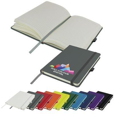 Picture of FULL COLOUR PRINTED DIMES A5 LINED SOFT TOUCH PU NOTE BOOK 196 PAGES in Grey.