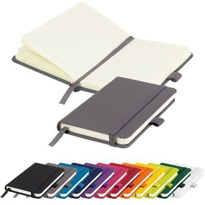 Picture of FULL COLOUR PRINTED MORIARTY A6 LINED SOFT TOUCH PU NOTE BOOK 196 PAGES in Grey