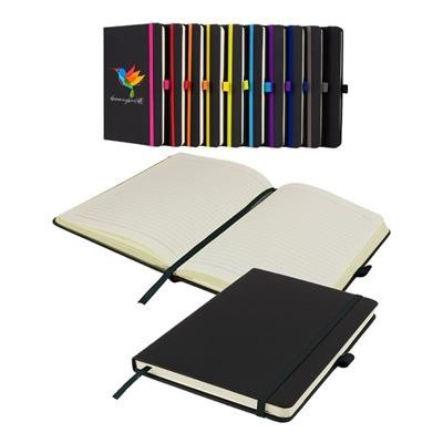 Picture of DENIRO A5 LINED SOFT TOUCH PU NOTEBOOK in Black