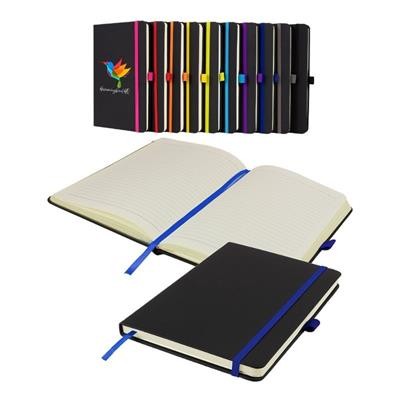 Picture of DENIRO A5 LINED SOFT TOUCH PU NOTEBOOK in Navy