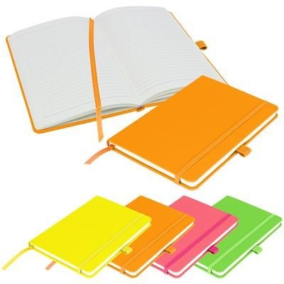 Picture of NOTES LONDON - NEON FLUORESCENT A5 PREMIUM NOTE BOOK in Neon Fluorescent Orange