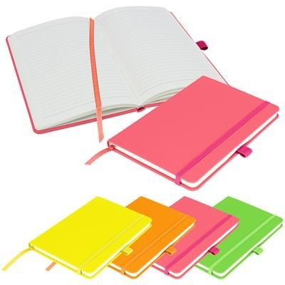 Picture of NOTES LONDON - NEON FLUORESCENT A5 PREMIUM NOTE BOOK in Neon Fluorescent Pink.