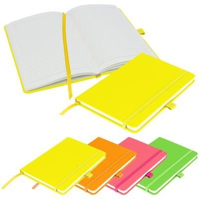 Picture of NOTES LONDON - NEON FLUORESCENT A5 PREMIUM NOTE BOOK in Neon Fluorescent Yellow
