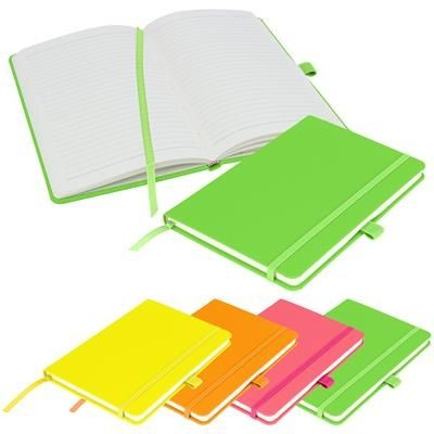 Picture of NOTES LONDON - NEON FLUORESCENT A5 PREMIUM NOTE BOOK in Neon Fluorescent Green.