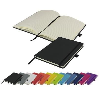 Picture of WATSON A5 BUDGET LINED SOFT TOUCH PU NOTE BOOK 160 PAGES in Black.