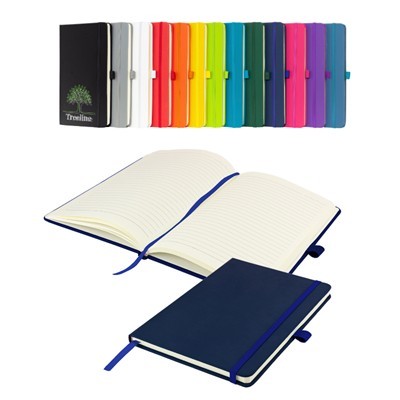 Picture of WATSON A5 BUDGET LINED SOFT TOUCH PU NOTEBOOK in Navy.