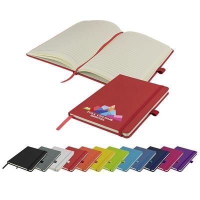 Picture of FULL COLOUR PRINTED WATSON A5 BUDGET LINED SOFT TOUCH PU NOTE BOOK 160 PAGES in Red