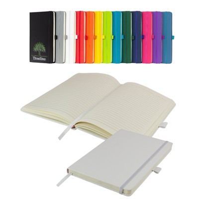 Picture of WATSON A5 BUDGET LINED SOFT TOUCH PU NOTEBOOK in White