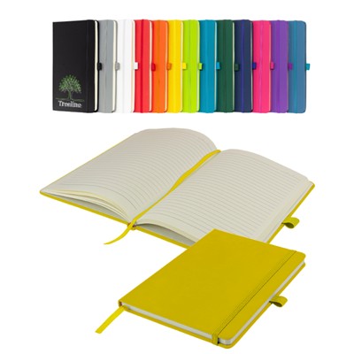 Picture of WATSON A5 BUDGET LINED SOFT TOUCH PU NOTEBOOK in Yellow