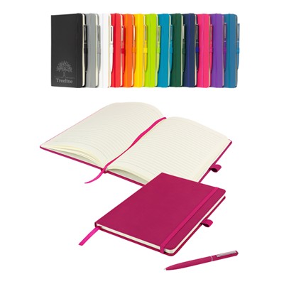 Picture of WATSON A5 VALUE-FOR-MONEY NOTEBOOK & PEN in Pink