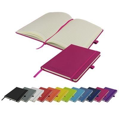 Picture of DEBOSSED WATSON A5 BUDGET LINED SOFT TOUCH PU NOTE BOOK 160 PAGES in Pink