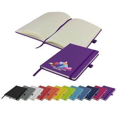 Picture of FULL COLOUR PRINTED WATSON A5 BUDGET LINED SOFT TOUCH PU NOTE BOOK 160 PAGES in Purple