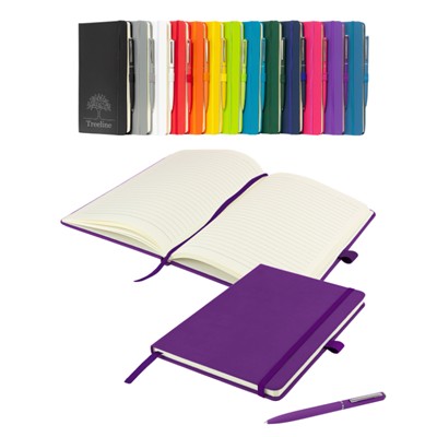 Picture of WATSON A5 VALUE-FOR-MONEY NOTEBOOK & PEN in Purple