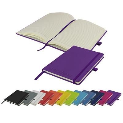 Picture of DEBOSSED WATSON A5 BUDGET LINED SOFT TOUCH PU NOTE BOOK 160 PAGES in Purple