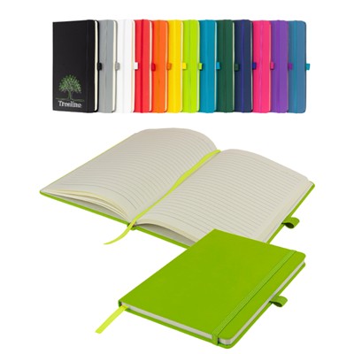 Picture of WATSON A5 BUDGET LINED SOFT TOUCH PU NOTEBOOK in Lime