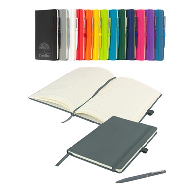 Picture of WATSON A5 BUDGET LINED SOFT TOUCH PU NOTEBOOK in Grey