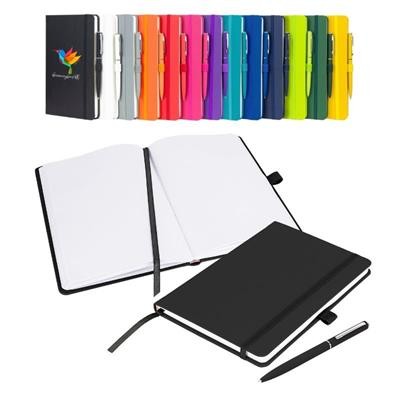 Picture of NOTES LONDON WILSON BLANCO A5 NOTEBOOK & PEN in Black