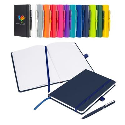 Picture of NOTES LONDON WILSON BLANCO A5 NOTEBOOK & PEN in Navy