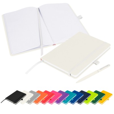Picture of NOTES LONDON – WILSON BLANCO A5 FSC NOTE BOOK & PEN SET in White