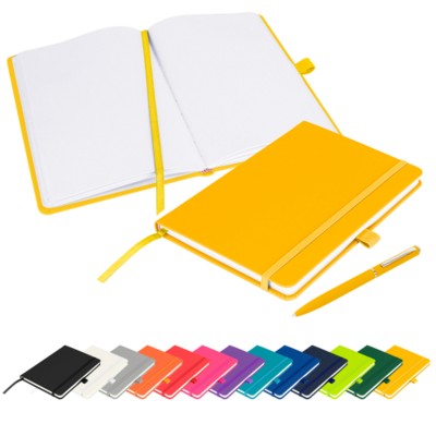 Picture of NOTES LONDON – WILSON BLANCO A5 FSC NOTE BOOK & PEN SET in Yellow