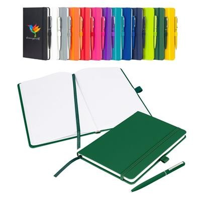 Picture of NOTES LONDON WILSON BLANCO A5 NOTEBOOK & PEN in Green