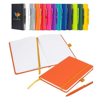 Picture of NOTES LONDON WILSON BLANCO A5 NOTEBOOK & PEN in Orange