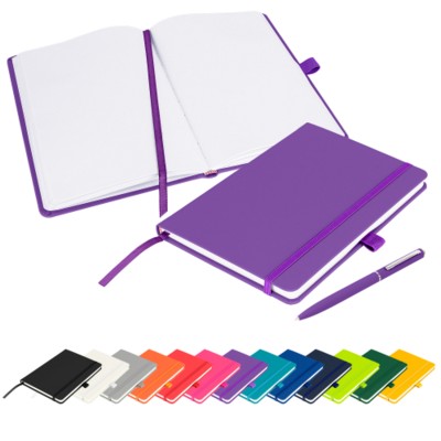 Picture of NOTES LONDON – WILSON BLANCO A5 FSC NOTE BOOK & PEN SET in Purple