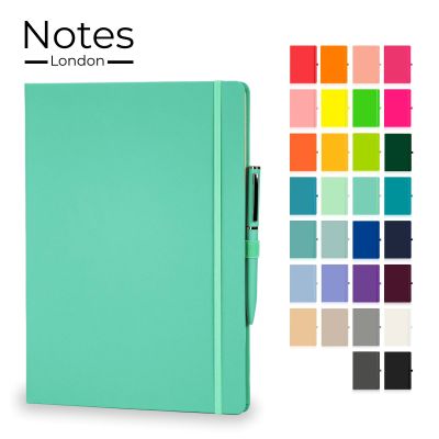 Picture of WILSON A4 NOTE BOOK & WRIGHT BALL PEN SET in Pastel Aqua Marine